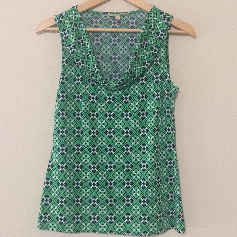 Banana Republic Geo Print Cowl-neck Blouse